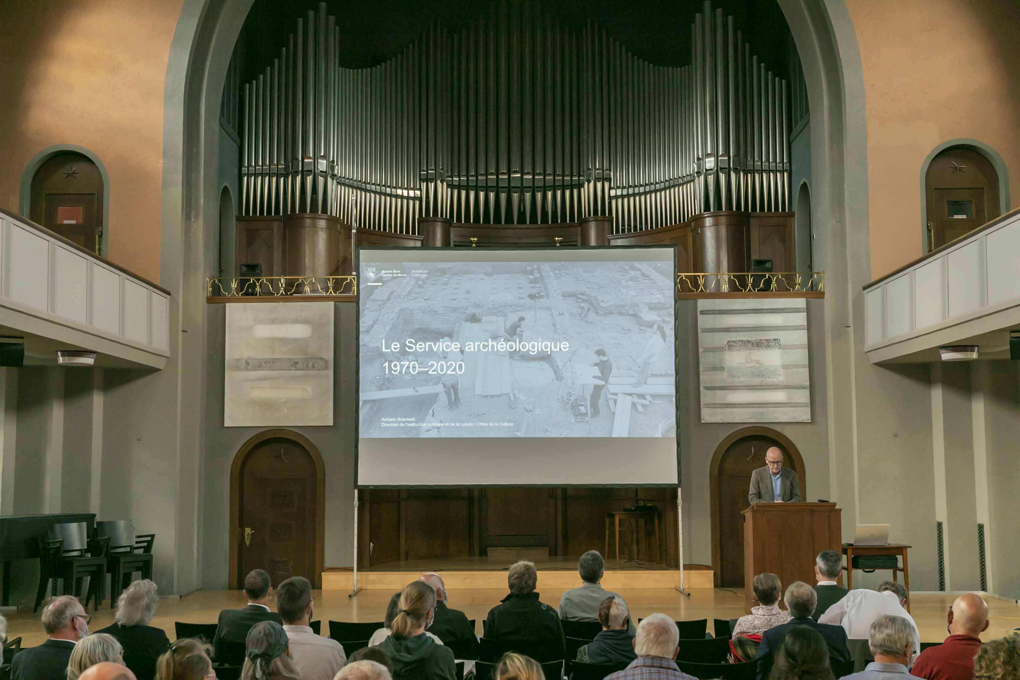 Am Kolloquium des Archäologischen Dienstes im Yehudi Menuhin Forum in Bern 2021. © Archäologischer Dienst des Kantons Bern, Philippe Joner.